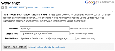 Feedburner for WPGarage