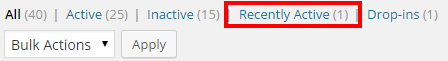Recently Active Plugins in WordPress