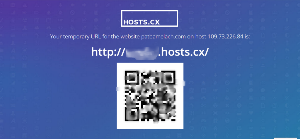 hosts.cx temporary URL